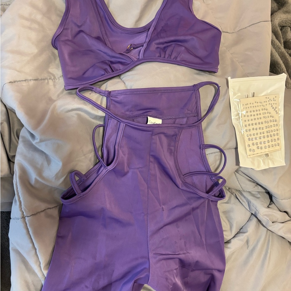 Maddie Euphoria Carnival outfit Purple Strappy Two-Piece Set